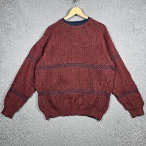Urban Renewal Sweater Mens Sz Medium Burgundy Mohair Blend Oversized Cable‎ Knit